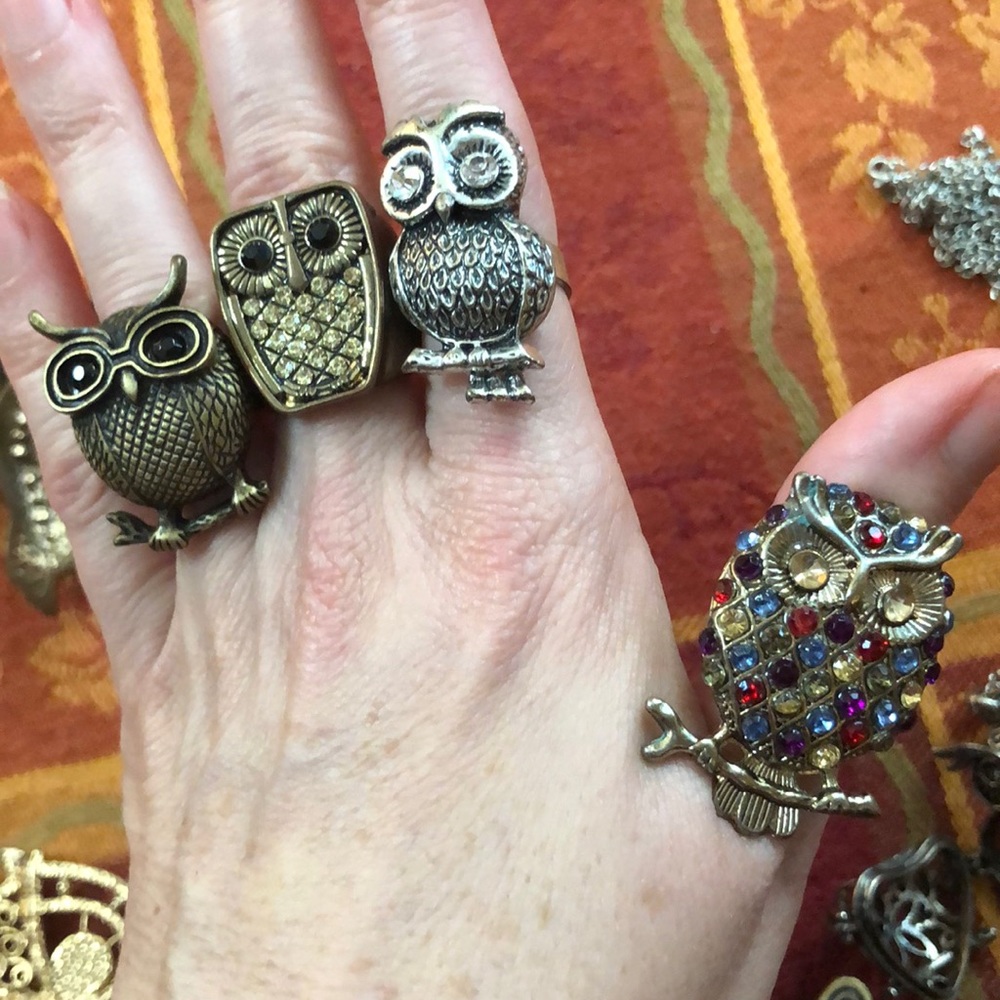 🦉 9 piece Vintage OWL Jewelry Lot 🦉 - Picture 4 of 8